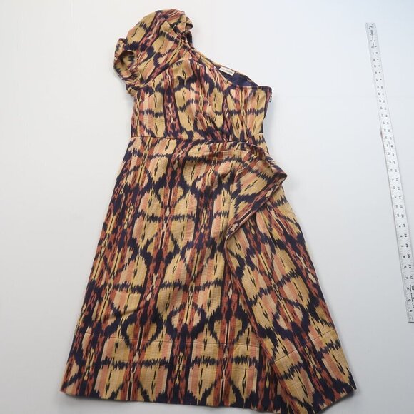 Ulla Johnson Idra Ikat Print One Shoulder Dress Size 4 - Picture 4 of 10